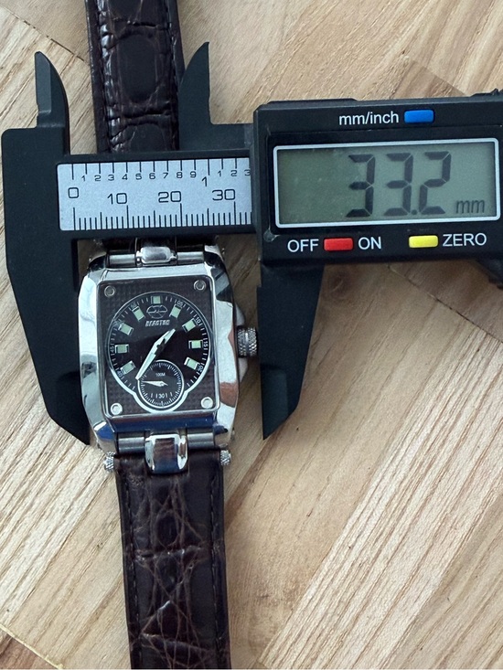 Reactor Fusion Rare Designer Watch Stainless Case Rectangular Dial Leather main image 8